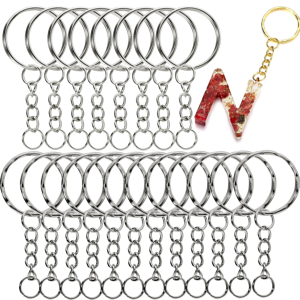 Anillas para Llaveros 20/50 Piezas – Aros Metálicos Redondos para Manualidades y Bisutería DIY