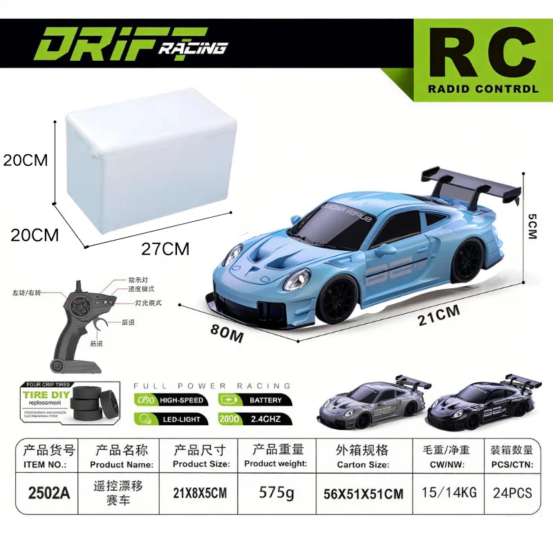 RC Drift GT3 RS 911 mi SU7 1:20 – Edición Limitada 2025, Coche de Alta Velocidad para Niños