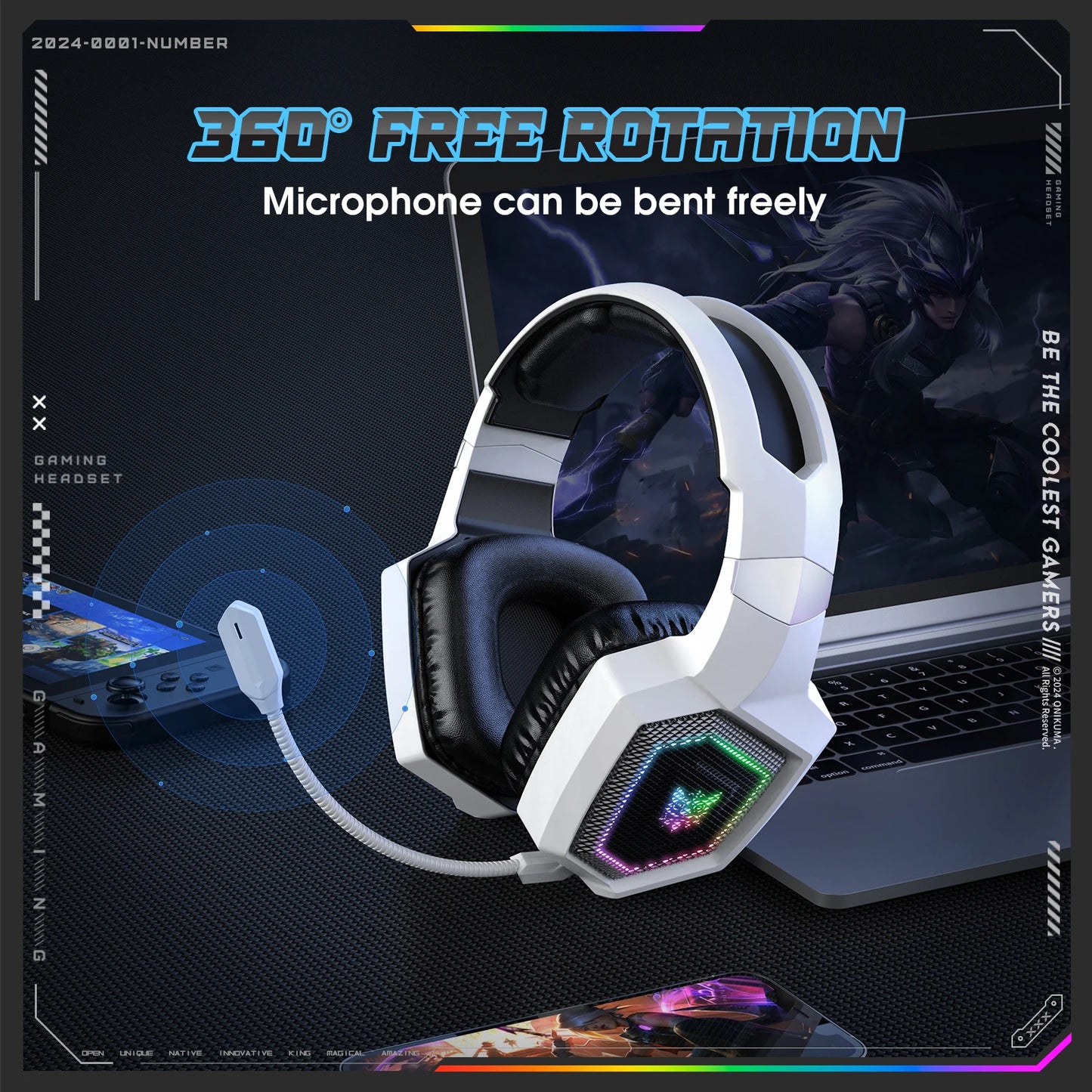 ONIKUMA 2.4GHz Wireless Auriculares Gaming: Sonido y Comodidad para Gamers