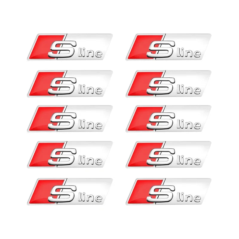 Emblema 3D Audi SLINE RS — Sticker Volante y Carrocería