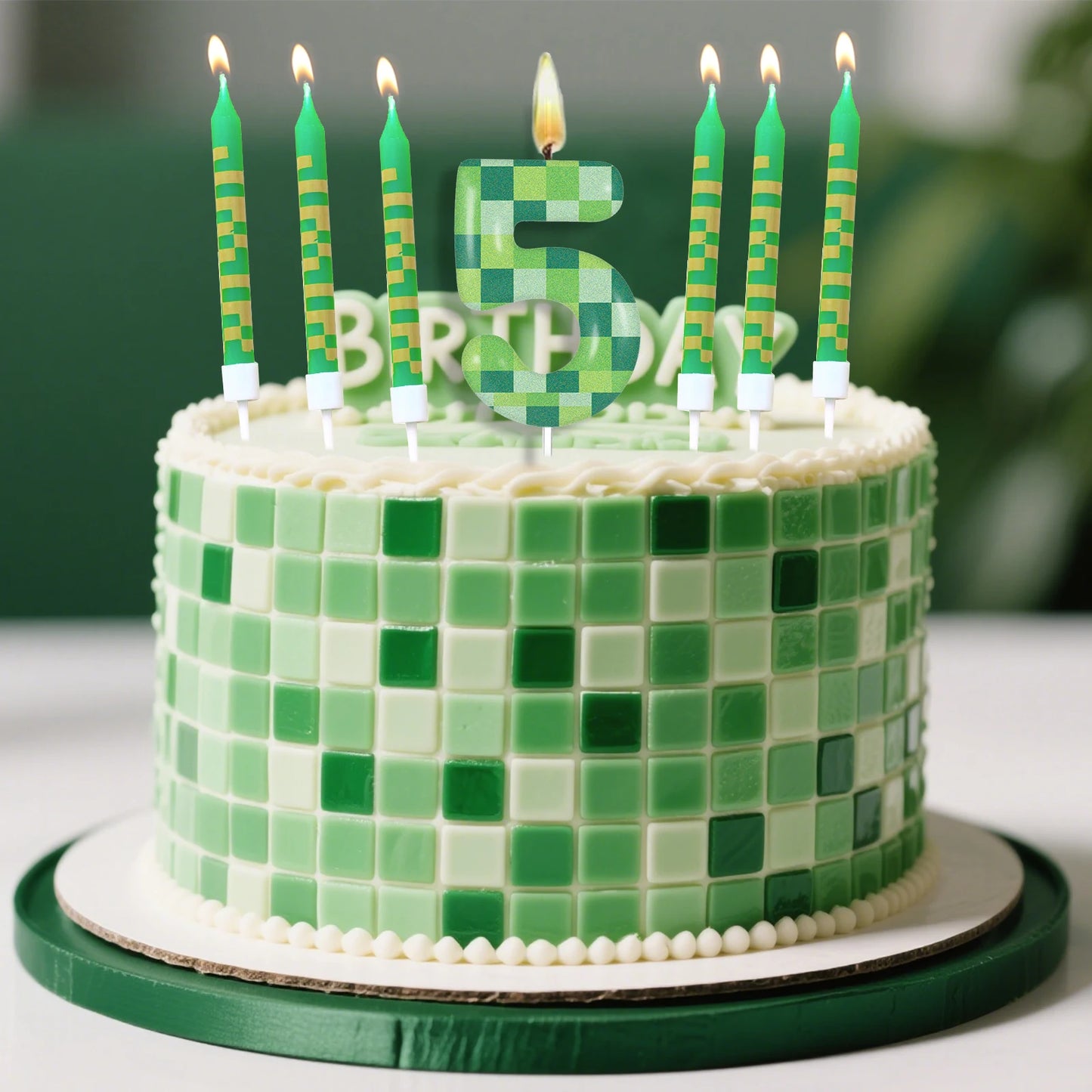 Velas Digitales Pixel Theme 0-9 – 7 Piezas para Cumpleaños y Fiesta