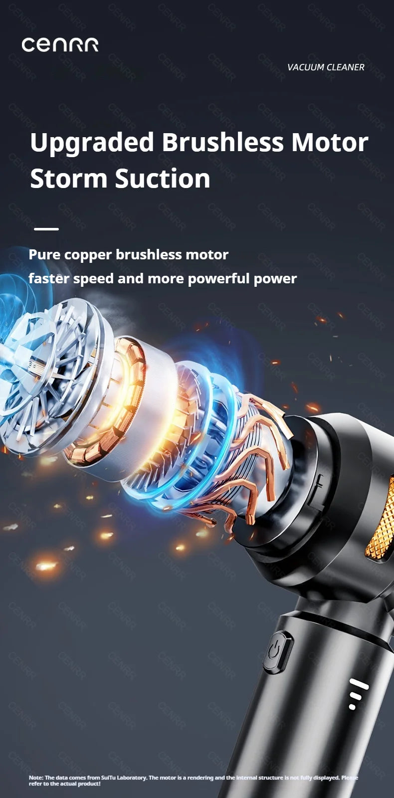 Aspiradora Portátil para Coche CENRR 998000PA — Potente y Sin Cable