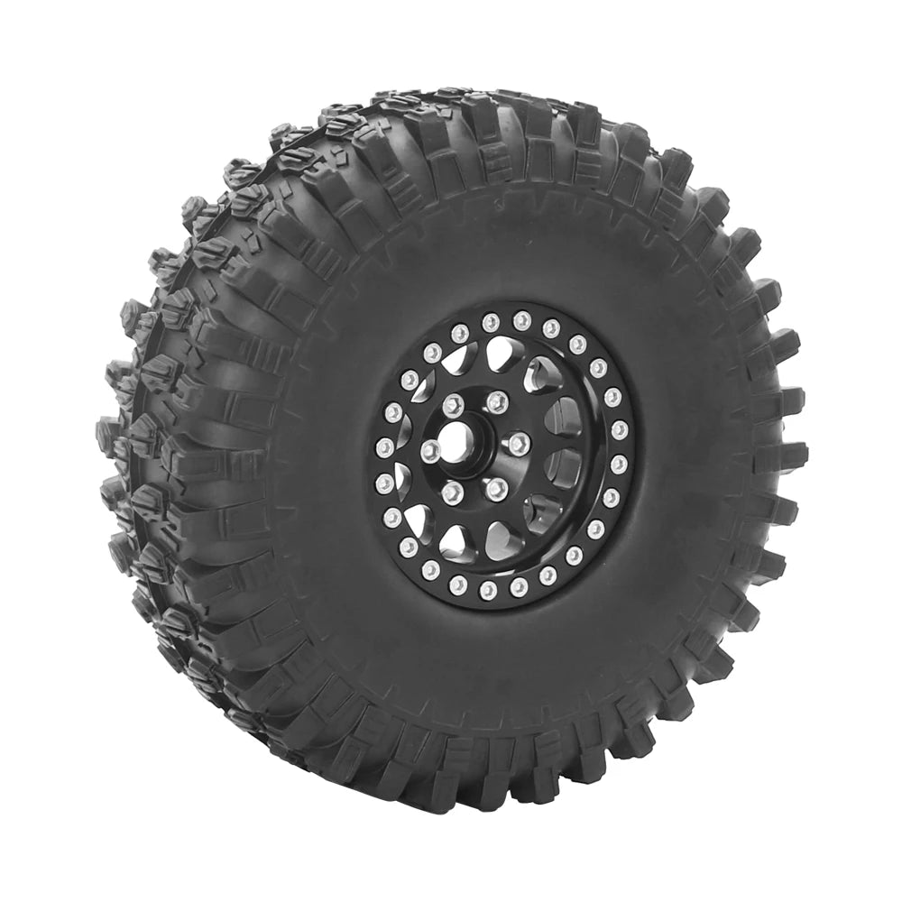 Set 4PCS Metal 1.9" Beadlock Wheel Rim Tires – RC Crawler 1/10 Axial SCX10 III, TRX-4, Redcat GEN 8