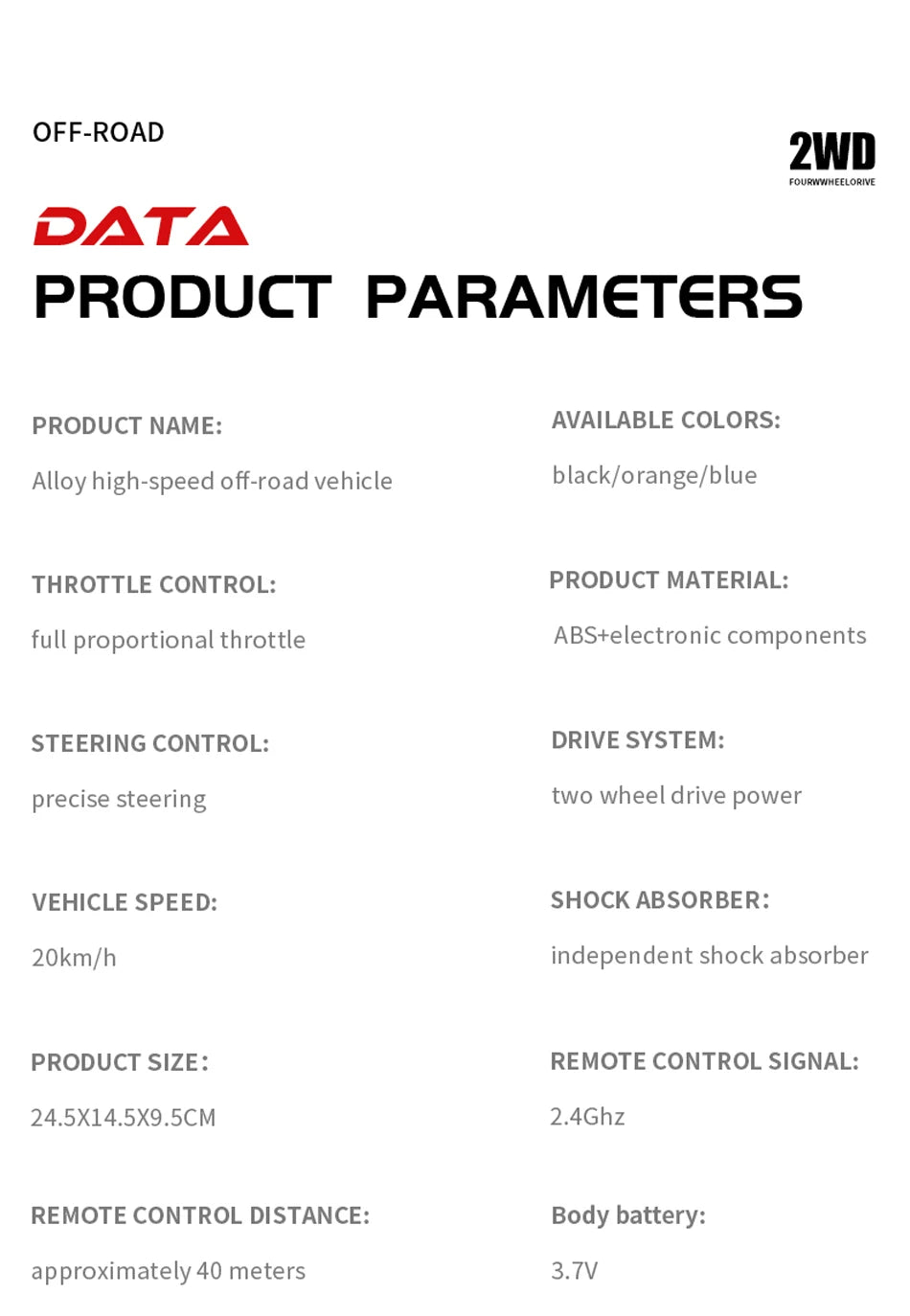 RC Car 1:16 2WD – Coche RC Off-Road con LED, Alta Velocidad 20KM/H para Niños