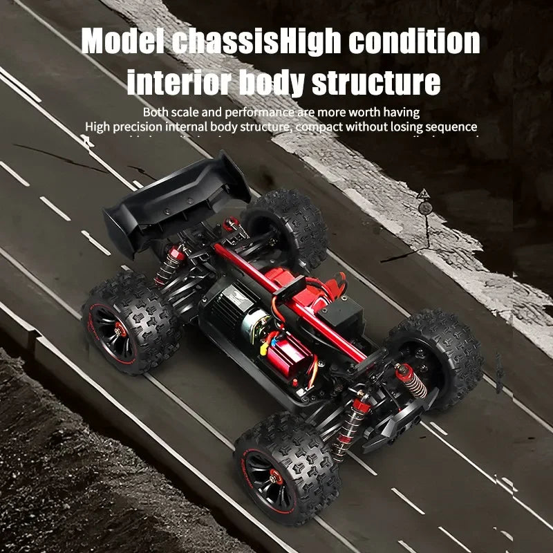 RC Car 1:16 4WD – Monster Drift Truck con LED, Alta Velocidad 50/85KM/H para Niños