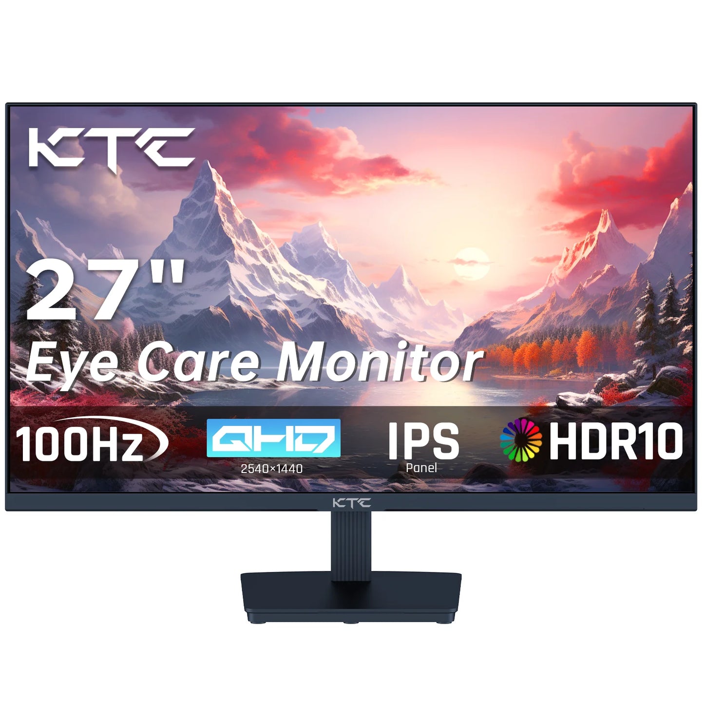 KTC H27T27 27" QHD 100Hz Gaming Monitor – 2560x1440, IPS Fast Panel, 1ms GTG, 99% sRGB, HDR10, FreeSync