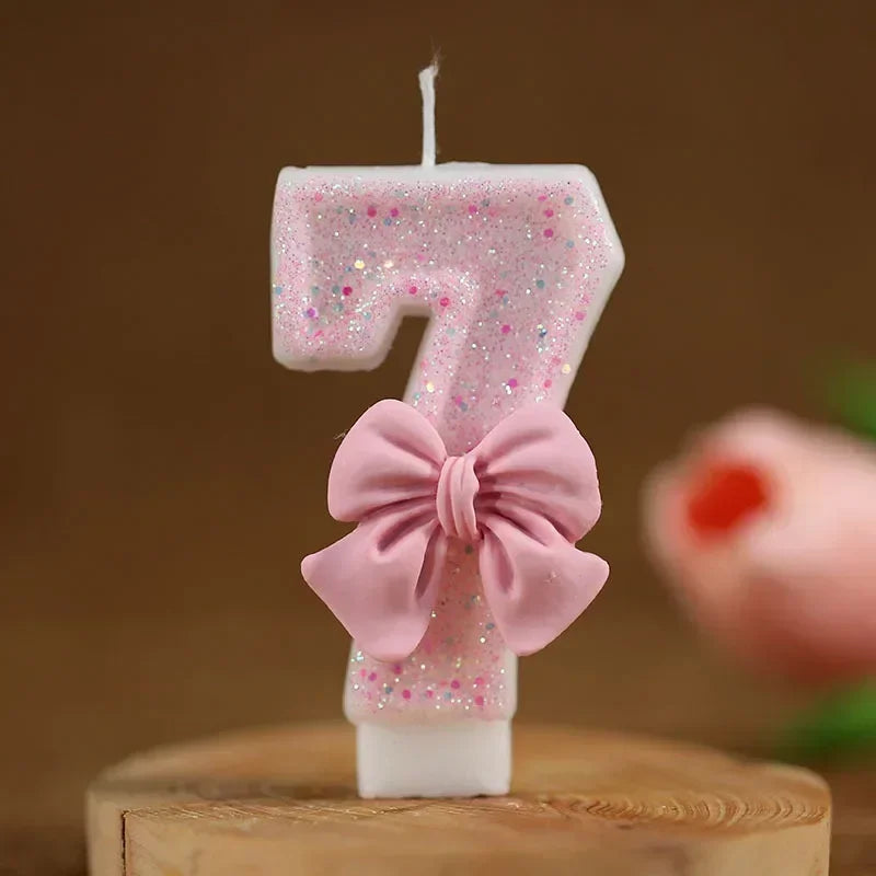 Velas 3D Números Rosadas – Decoración de Pastel para Cumpleaños