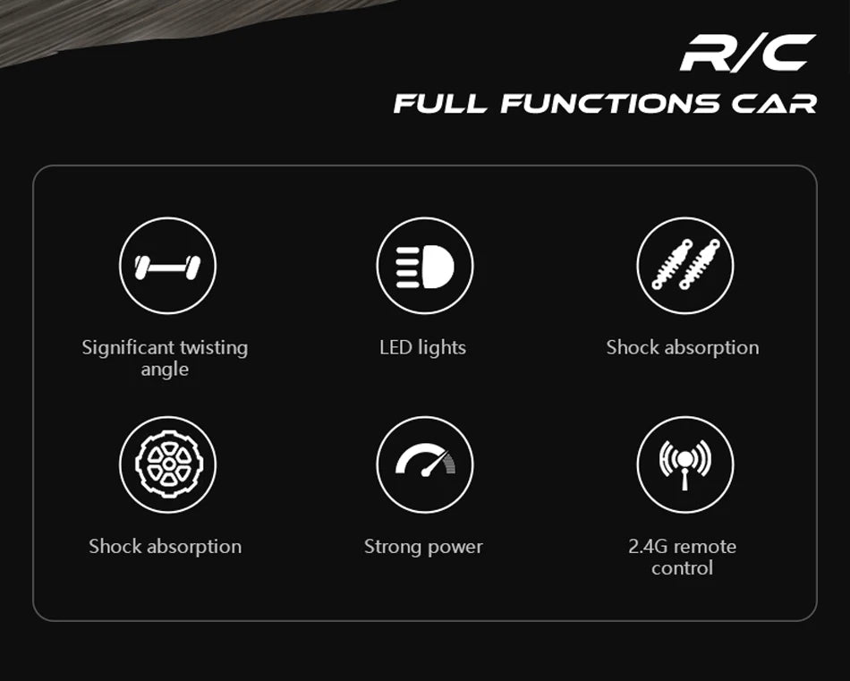 RC Car 1:16 2WD – Coche RC Off-Road con LED, Alta Velocidad 20KM/H para Niños