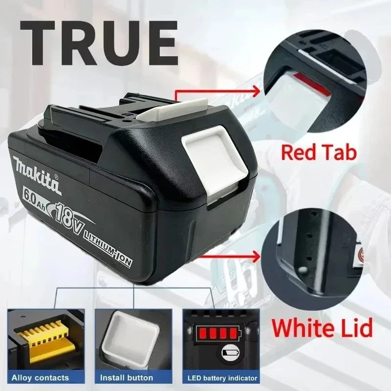 Batería Makita 18V 6Ah Original con Indicador LED – Batería de Litio Antigolpes para Herramientas Inalámbricas