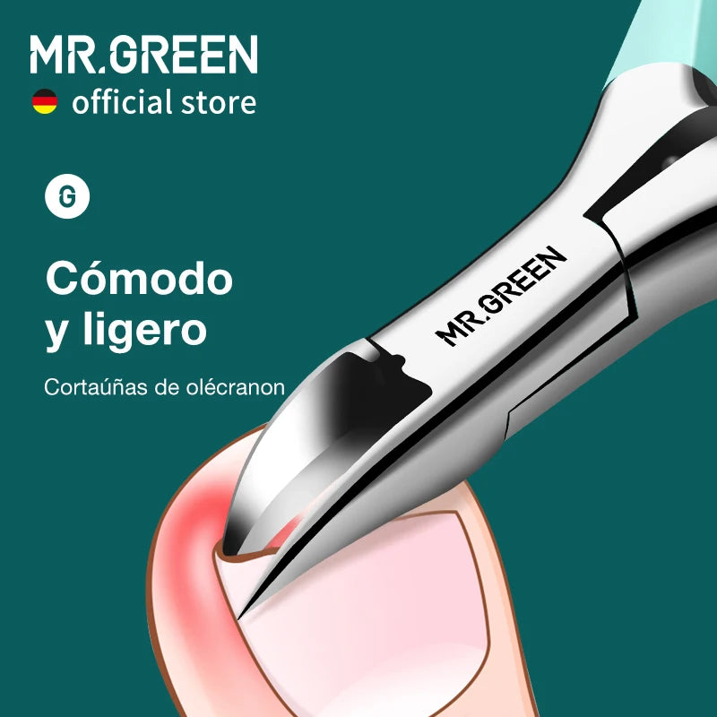 Cortaúñas Profesional MR.GREEN — Acero Inoxidable para Uñas Encarnadas