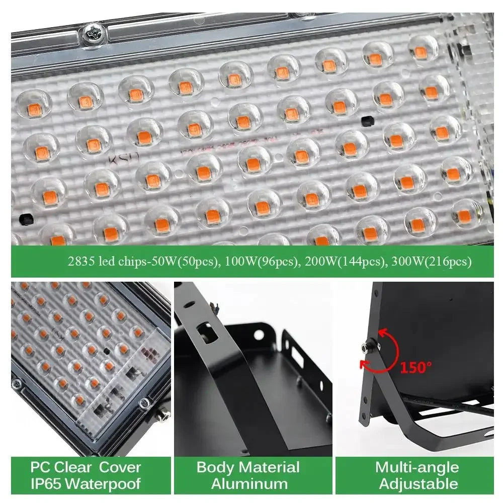 Lámpara LED Full Spectrum para Cultivo — 50W, 100W, 200W, 300W