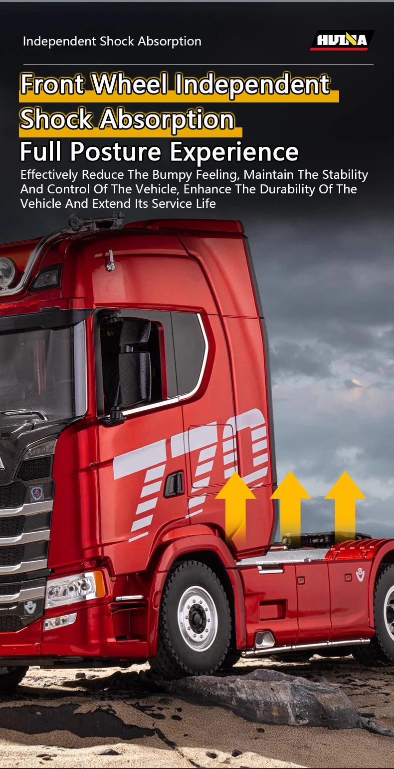 HUINA 1501 770S RC Truck 1/18 – Tractor y Trailer de Ingeniería con Luces y Sonido