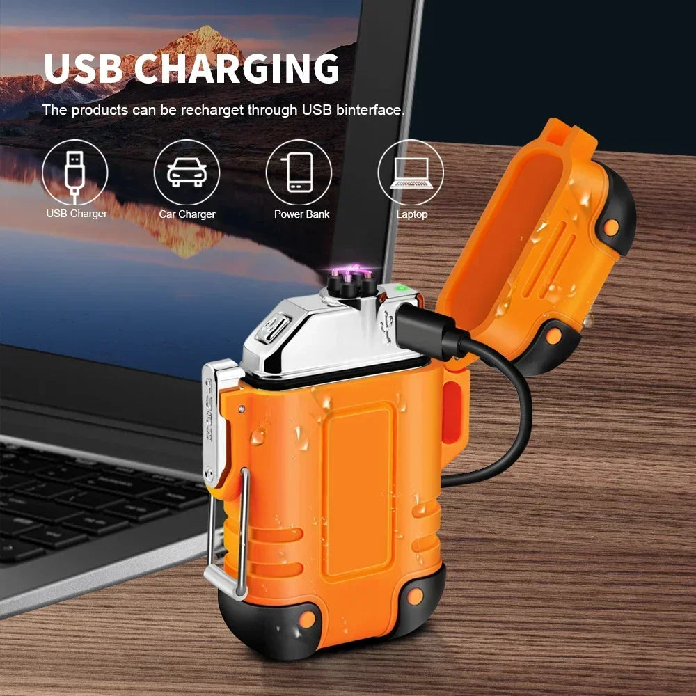 Encendedor Eléctrico de Doble Arco Plasma – Recargable e Impermeable