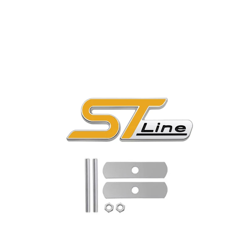 Emblema 3D Metálico ST LINE para Parrilla Frontal – Ford Fiesta, Focus y Mondeo