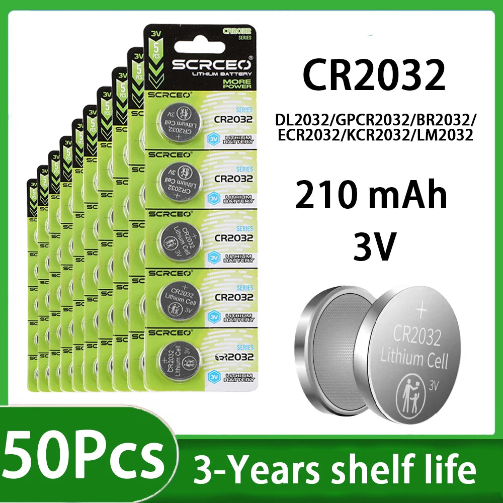 Batería CR2032 3V — Pilas de Botón para Control Remoto, Juguetes y Electrónica