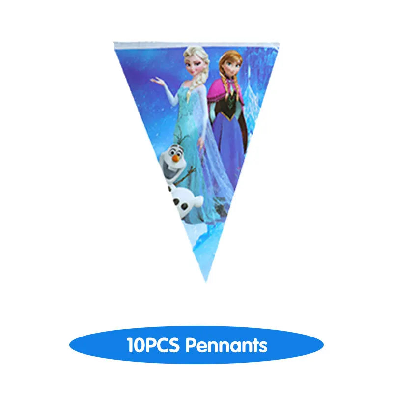 Decoración de Cumpleaños Disney Frozen – Mantel, Globos y Vajilla Azul para Fiesta Infantil