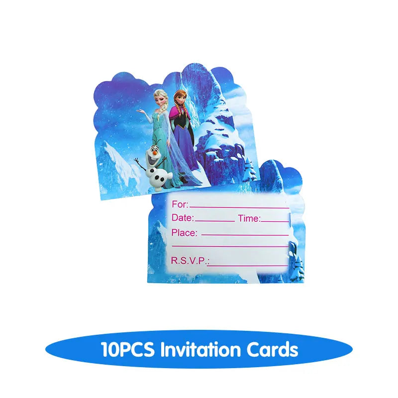 Decoración de Cumpleaños Disney Frozen – Mantel, Globos y Vajilla Azul para Fiesta Infantil