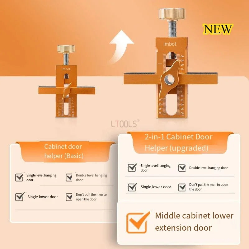Herramienta de Posicionamiento Rápido 2 en 1 para Instalación de Puertas de Gabinete
