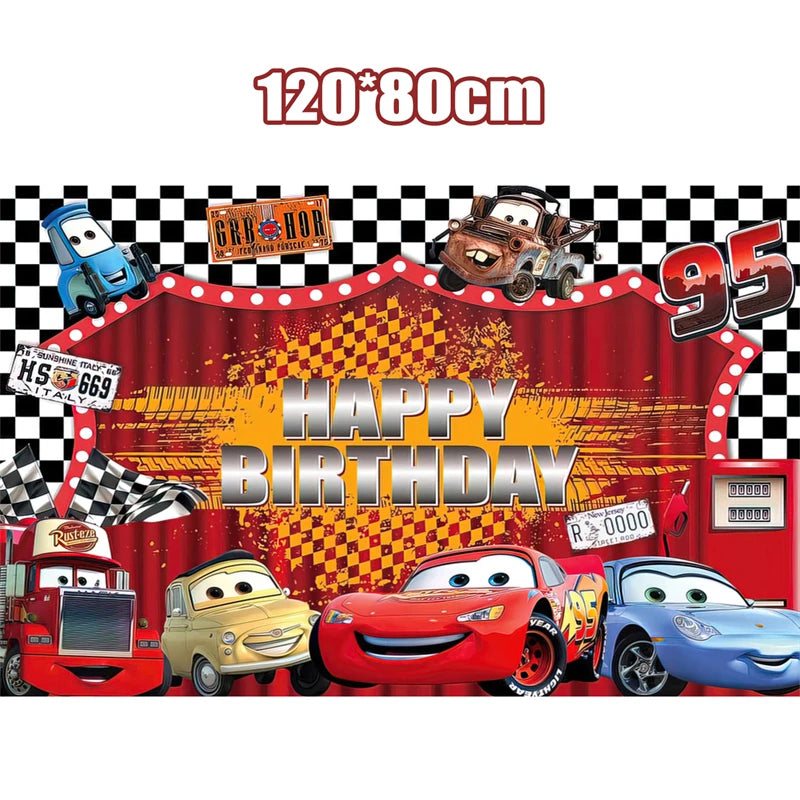 Decoración de Cumpleaños Disney Cars – Rayo McQueen | Platos, Vasos, Servilletas y Globos para Fiesta Infantil