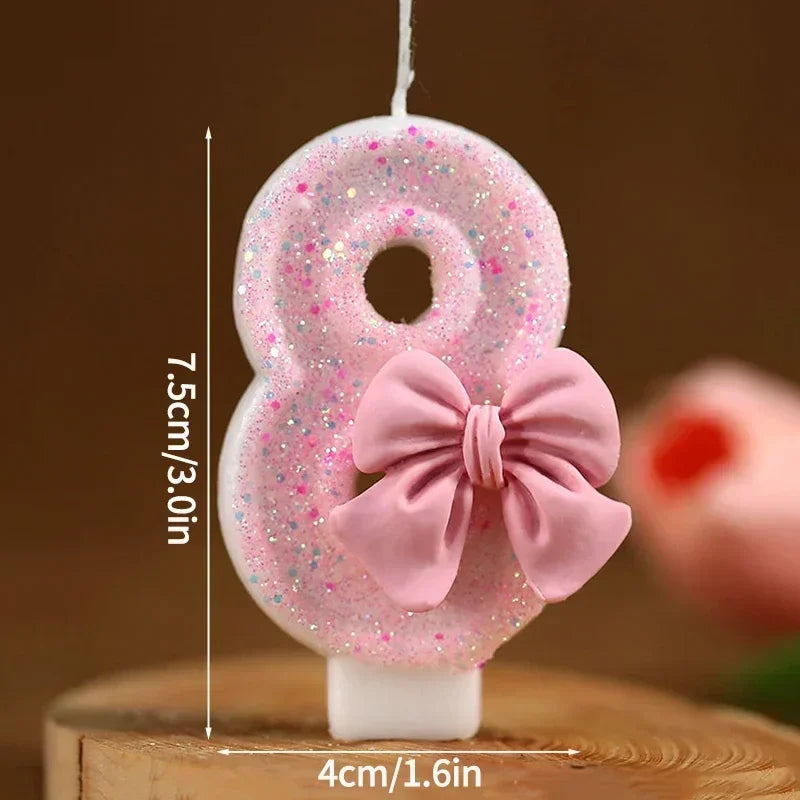 Velas 3D Números Rosadas – Decoración de Pastel para Cumpleaños