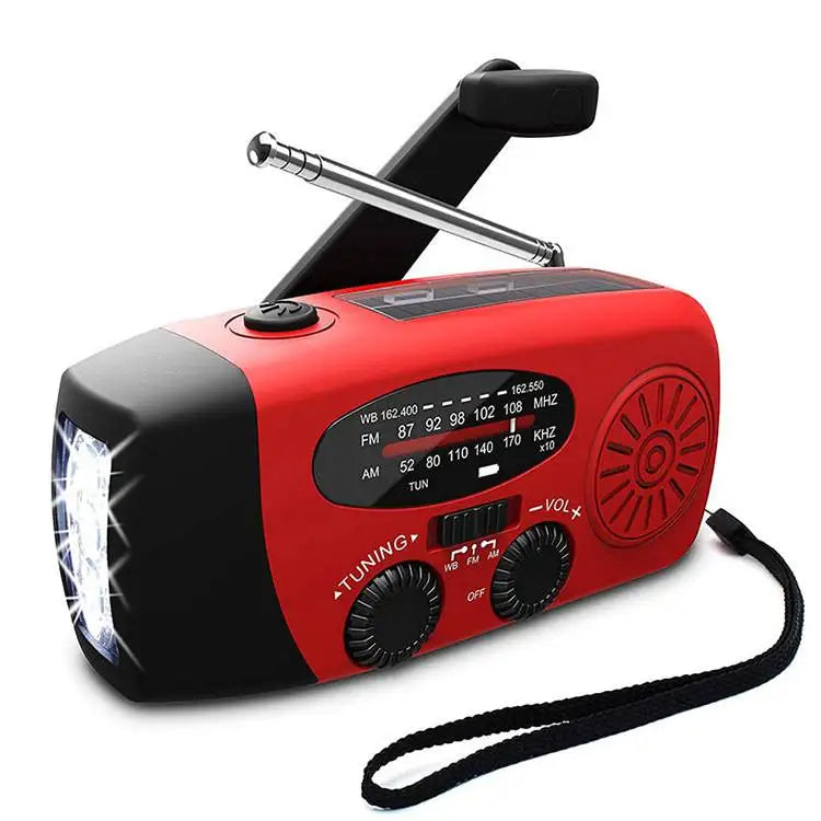 Radio Solar de Emergencia | FM/AM/WB NOAA, Linterna LED y Power Bank 2000mAh