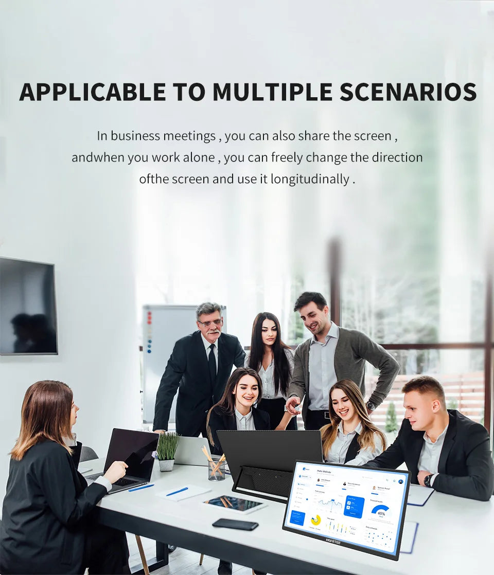 HGFRTEE 18.5" 100Hz Portable Monitor — HDMI/USB-C con Soporte VESA