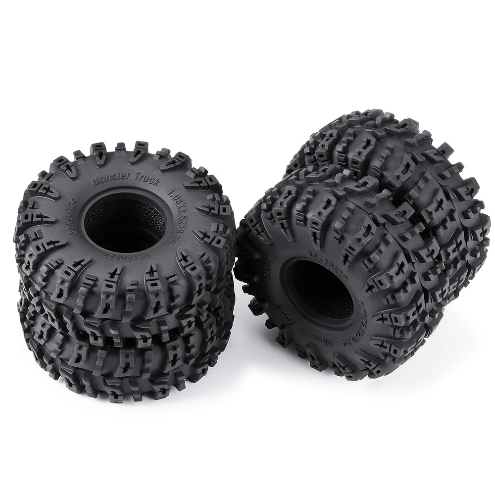 AXSPEED 4PCS Neumáticos de Goma 1.3"/1.1" – Mud Terrain para Micro Crawler 1/18 & 1/24
