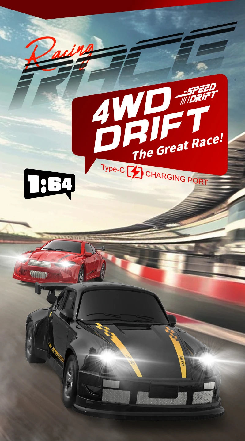 KF20 1:64 Drift RC Car 2025 – Coche RC 4WD de Mesa y Competición para Niños