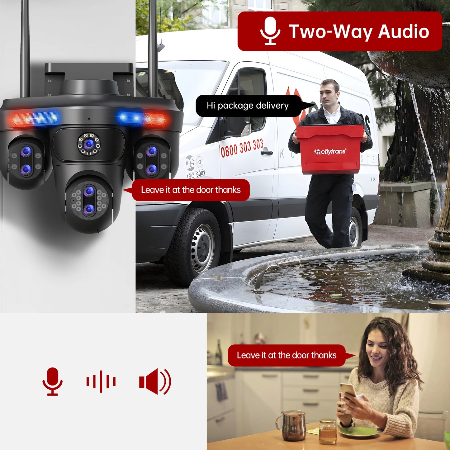 GEYUNE 35MP WiFi IP Camera – 10X Zoom Outdoor PTZ Security Camera con Auto Tracking