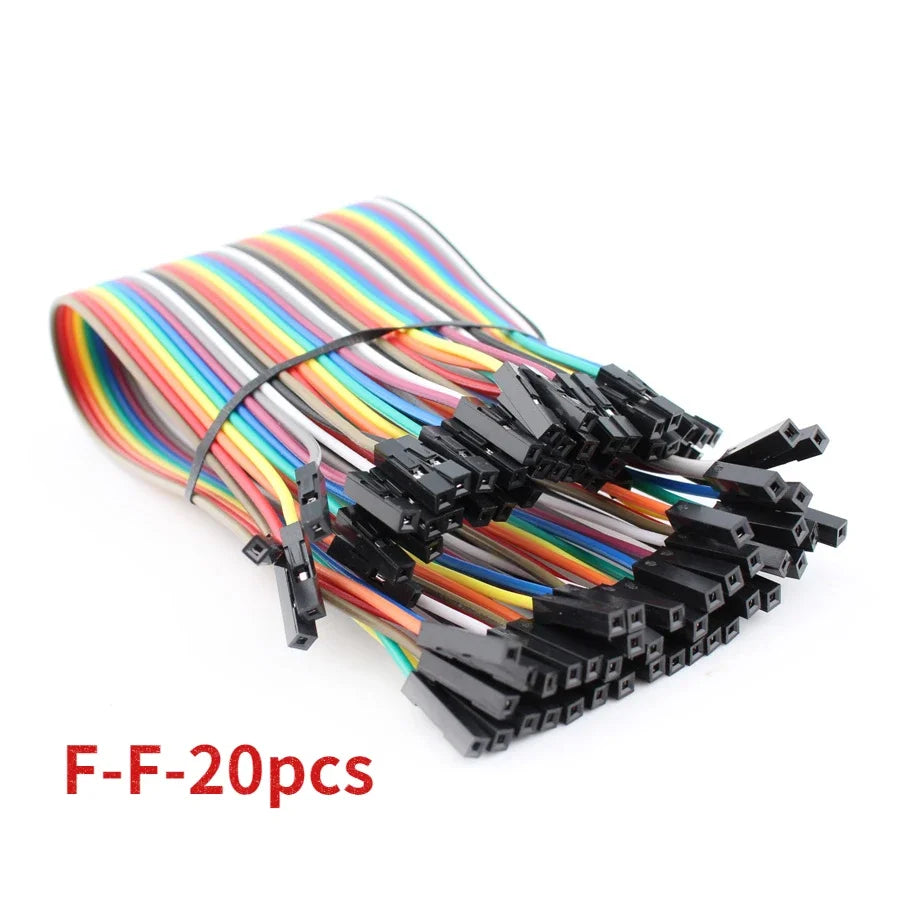 Cables Dupont 20cm 20 Pin – Macho a Macho, Hembra a Macho y Hembra a Hembra para Arduino DIY