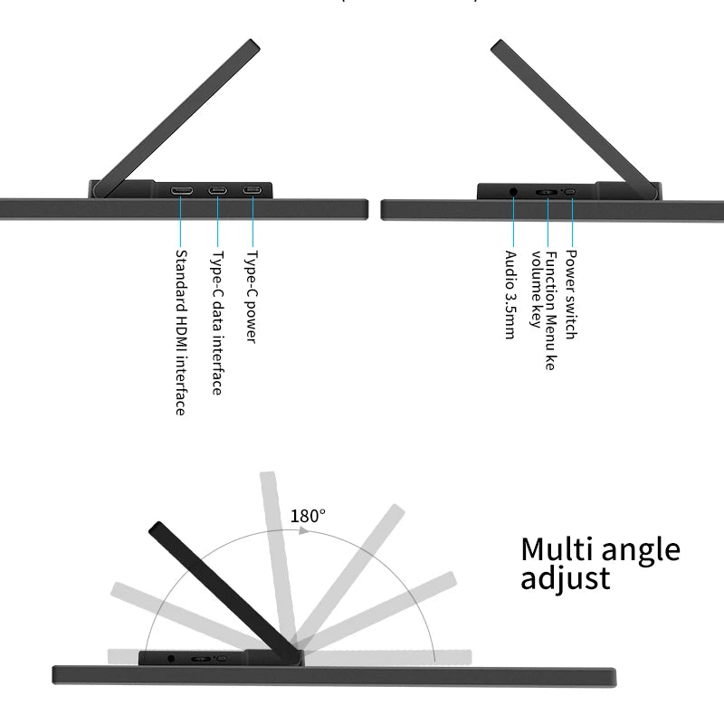 HGFRTEE 18.5" 100Hz Portable Monitor — HDMI/USB-C con Soporte VESA