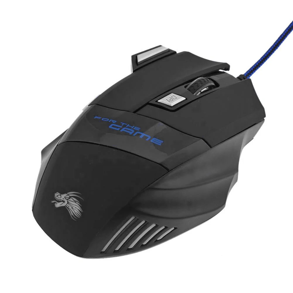 Mouse Gaming USB con Cable – 7 Botones, Retroiluminado RGB, 5500 DPI, Ergonómico, Óptico, para PC y Consolas