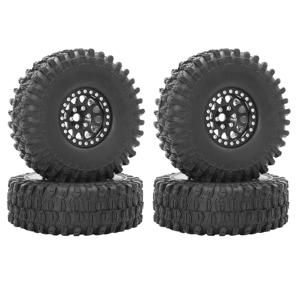 Set 4PCS Metal 1.9" Beadlock Wheel Rim Tires – RC Crawler 1/10 Axial SCX10 III, TRX-4, Redcat GEN 8