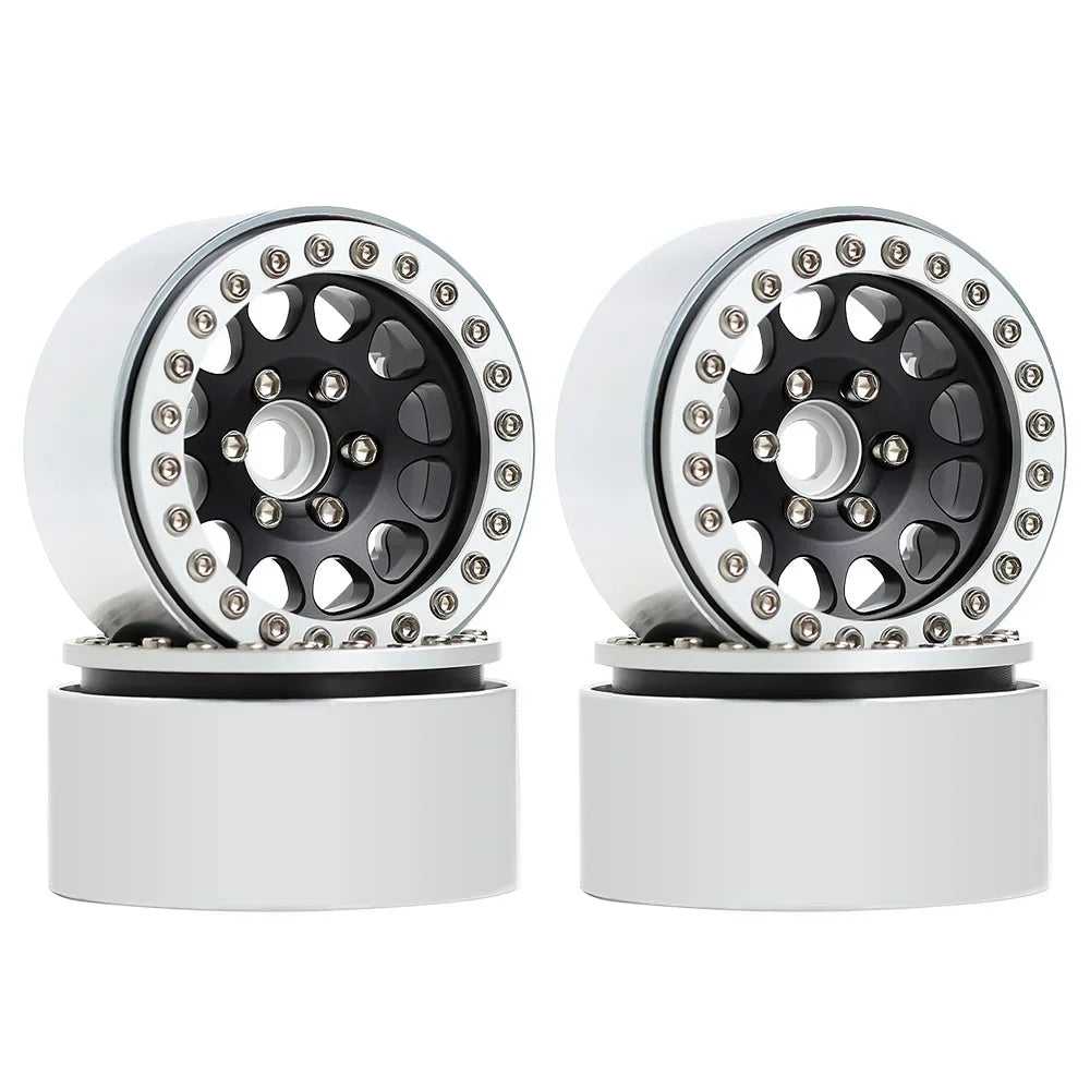 INJORA 1.9" Llantas Beadlock CNC Aluminio para RC Crawler 1/10 SCX10 TRX4 Gen8 (4 Piezas)