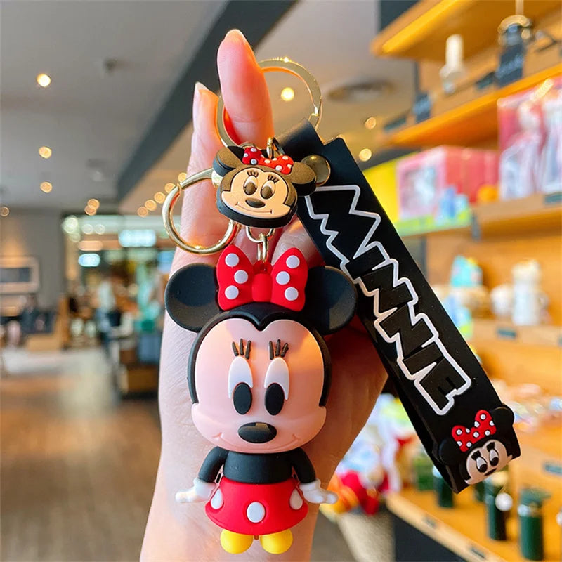 Anime Disney Keychain kawaii Tom and Jerry Cartoon Figure PVC Doll Bag Keyring Ornament Accessories Children Toys Birthday Gifts