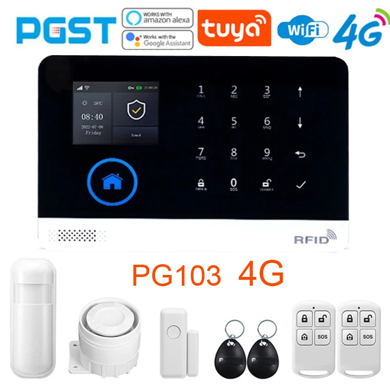 Sistema de Alarma Inteligente PGST 4G Tuya — Seguridad WiFi 433MHz Inalámbrica para el Hogar