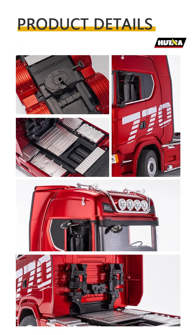 HUINA 1501 770S RC Truck 1/18 – Tractor y Trailer de Ingeniería con Luces y Sonido