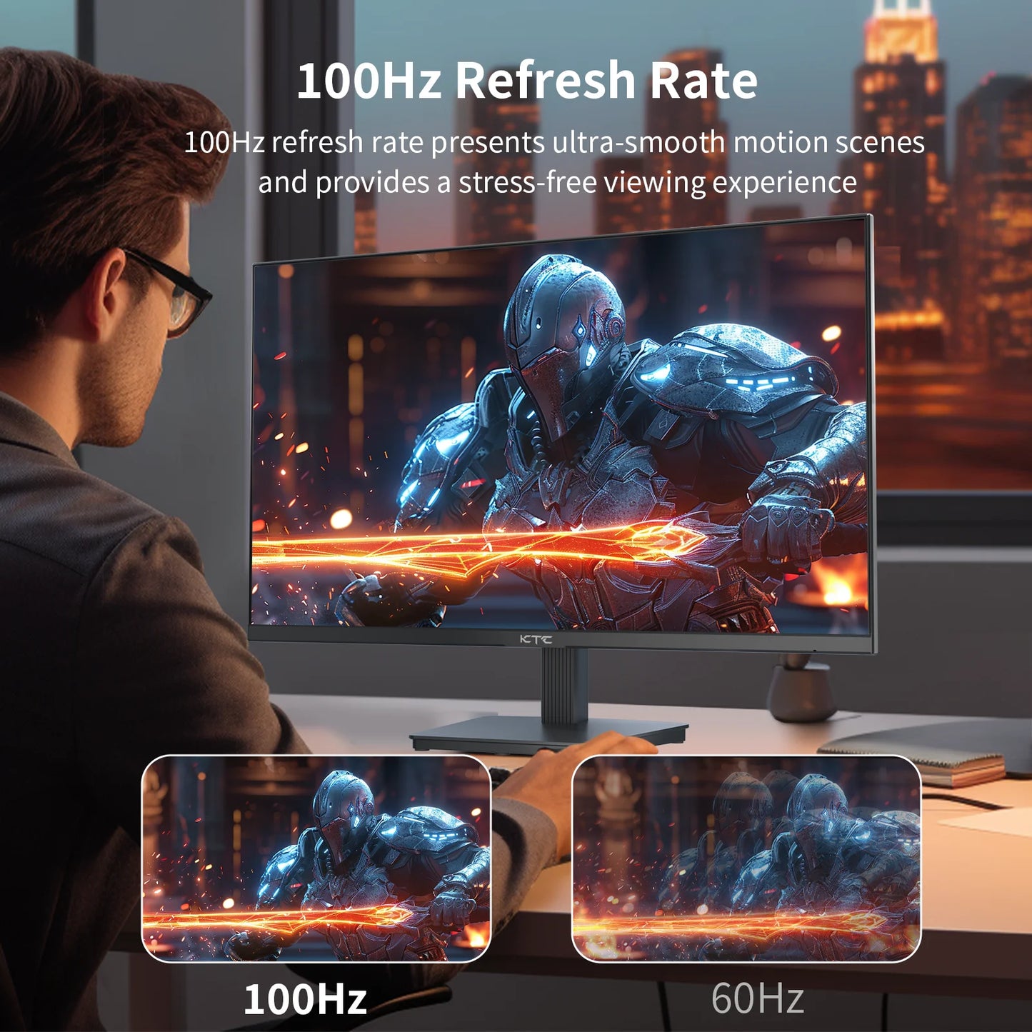 KTC H27T27 27" QHD 100Hz Gaming Monitor – 2560x1440, IPS Fast Panel, 1ms GTG, 99% sRGB, HDR10, FreeSync