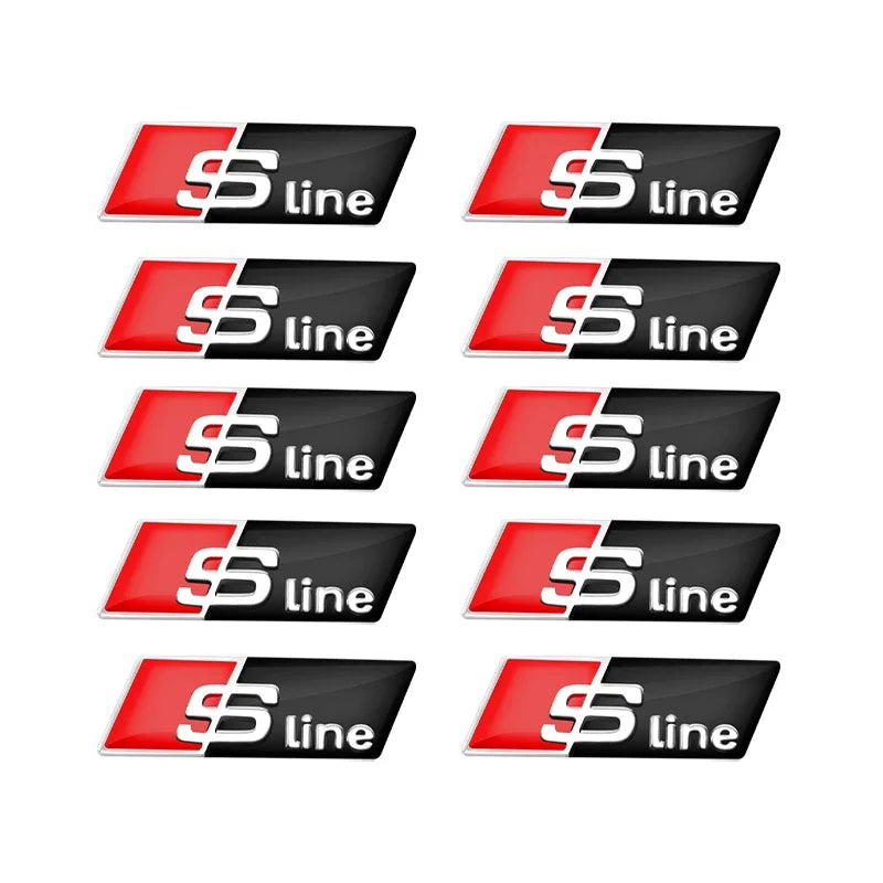 Emblema 3D Audi SLINE RS — Sticker Volante y Carrocería
