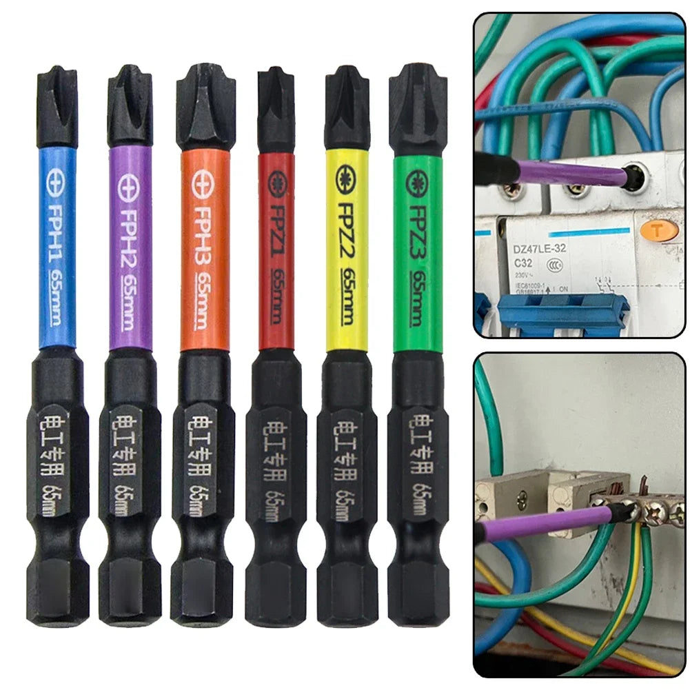 Juego de 6 Puntas de Destornillador Magnéticas 65mm – Profesional