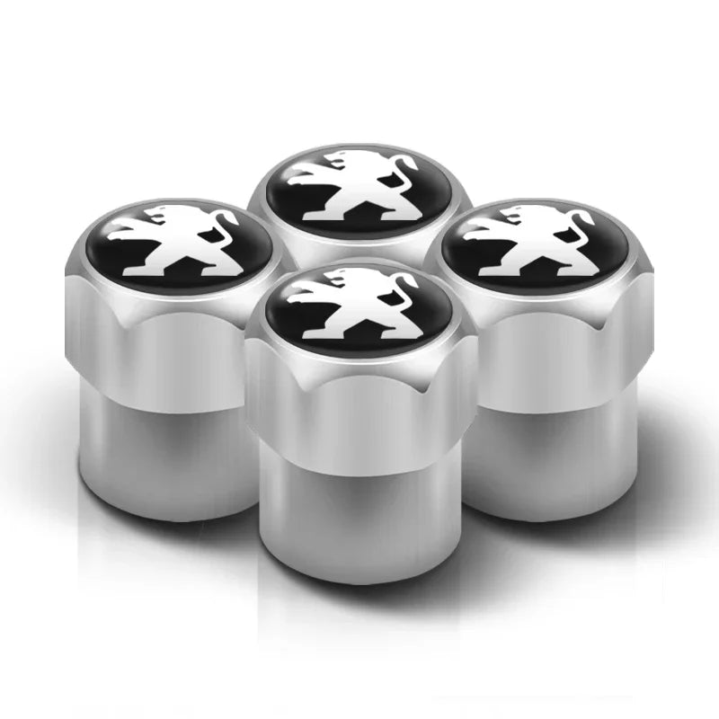 Set de 4 Tapas de Válvula de Metal para Llantas – Accesorios Peugeot