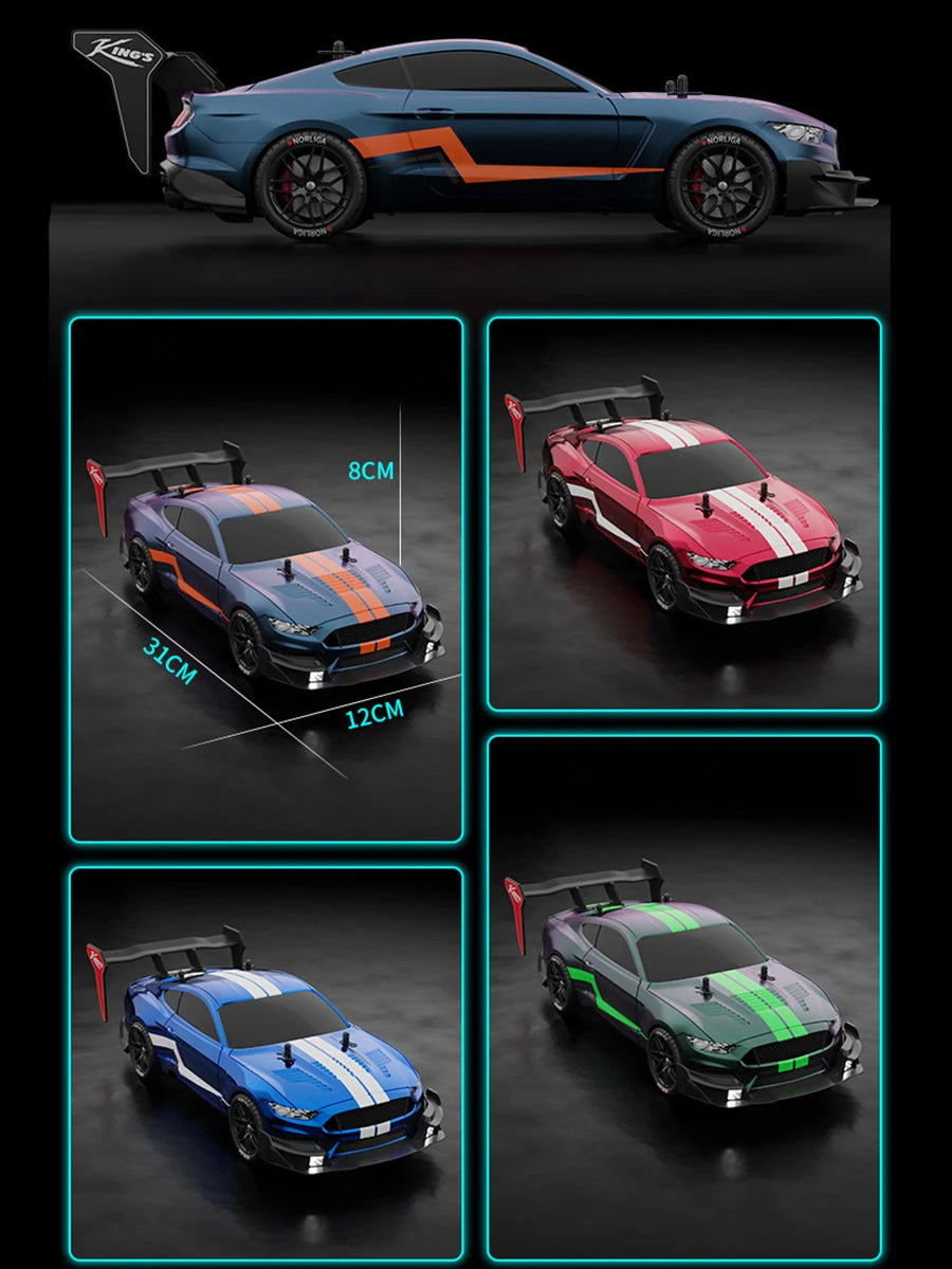 RTR Mustang 1:14 4WD Drift Car – Coche RC Eléctrico de Alta Velocidad para Niños