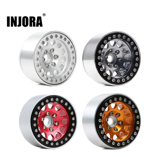 INJORA 1.9" Llantas Beadlock CNC Aluminio para RC Crawler 1/10 SCX10 TRX4 Gen8 (4 Piezas)
