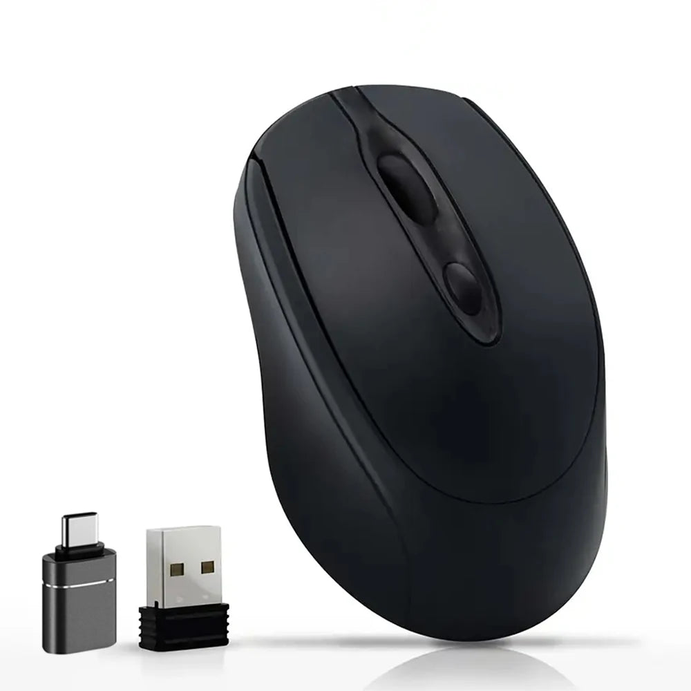 Ratón Inalámbrico Recargable Bluetooth 2.4G — Silencioso para PC y Portátil
