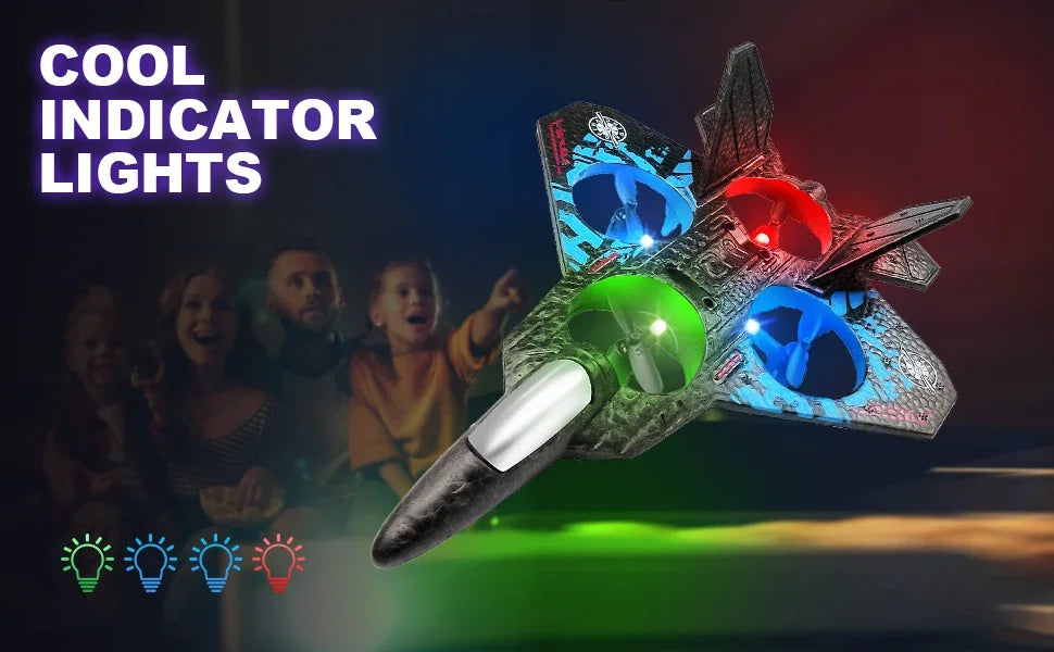 Avión RC 2.4G L0712 de Alto Rendimiento — Planeador de Espuma EPP con Sensor de Gravedad y Luces LED