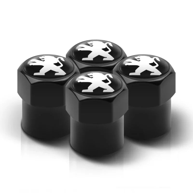 Set de 4 Tapas de Válvula de Metal para Llantas – Accesorios Peugeot