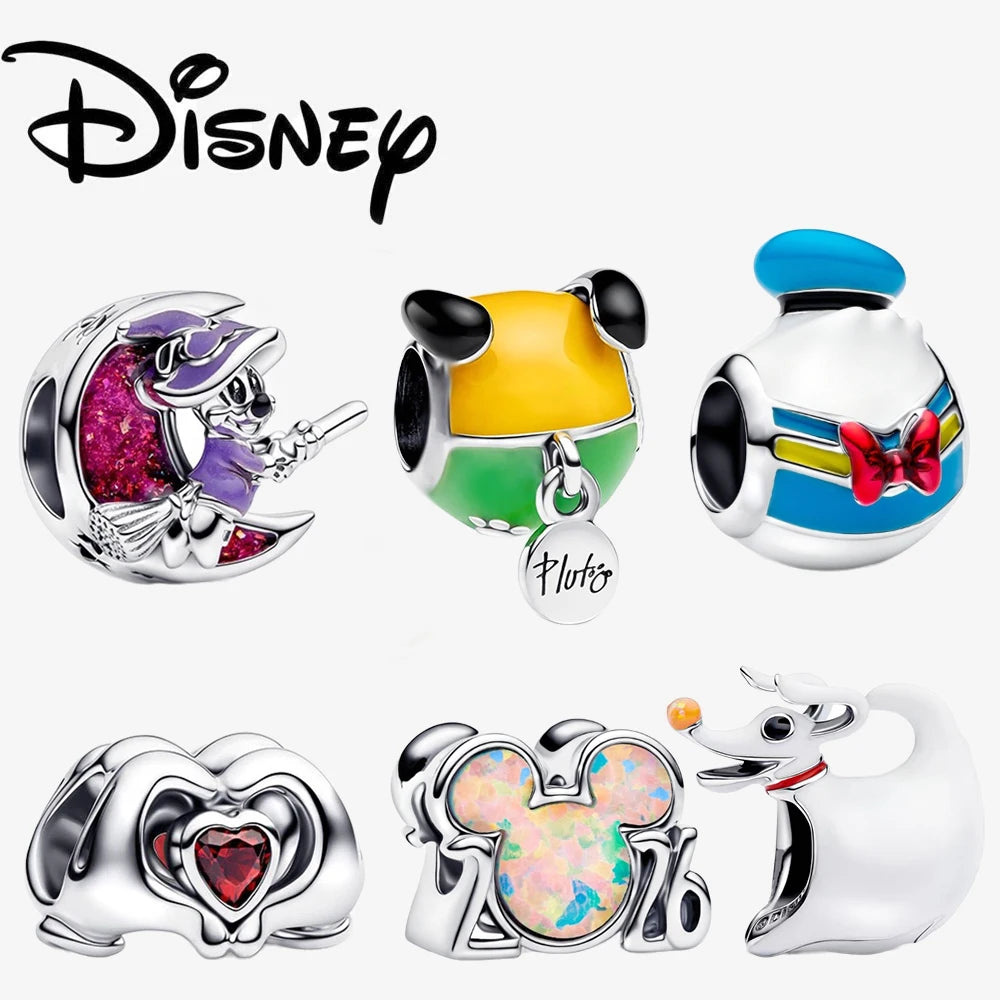 Charm Colgante Disney 925 Plata Esterlina – Dumbo, Pascal, Gato de Cheshire y Alien | Compatible con Pulseras Originales