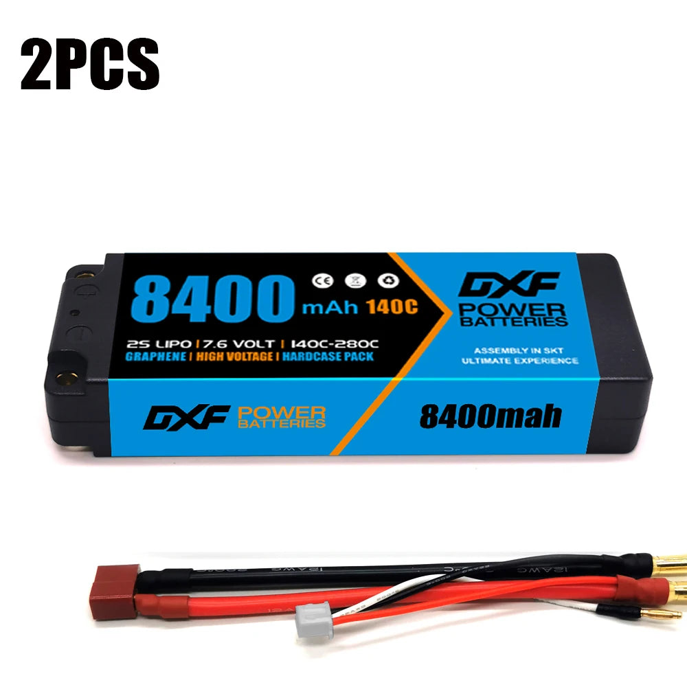 DXF 2S 7.6V Graphene LiPo Battery 9200mAh Short-Pack 5mm – Batería Competición RC 1/10