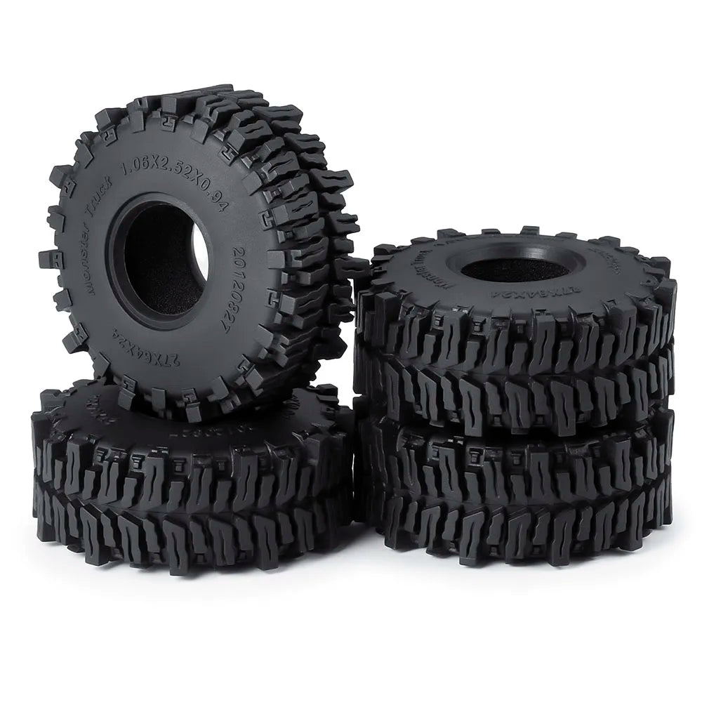 AXSPEED 4PCS Neumáticos de Goma 1.3"/1.1" – Mud Terrain para Micro Crawler 1/18 & 1/24