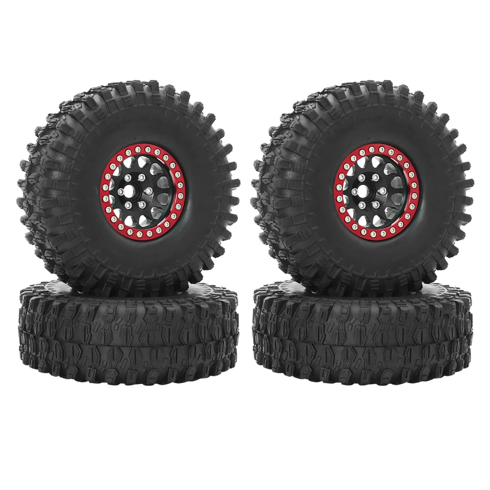 Set 4PCS Metal 1.9" Beadlock Wheel Rim Tires – RC Crawler 1/10 Axial SCX10 III, TRX-4, Redcat GEN 8